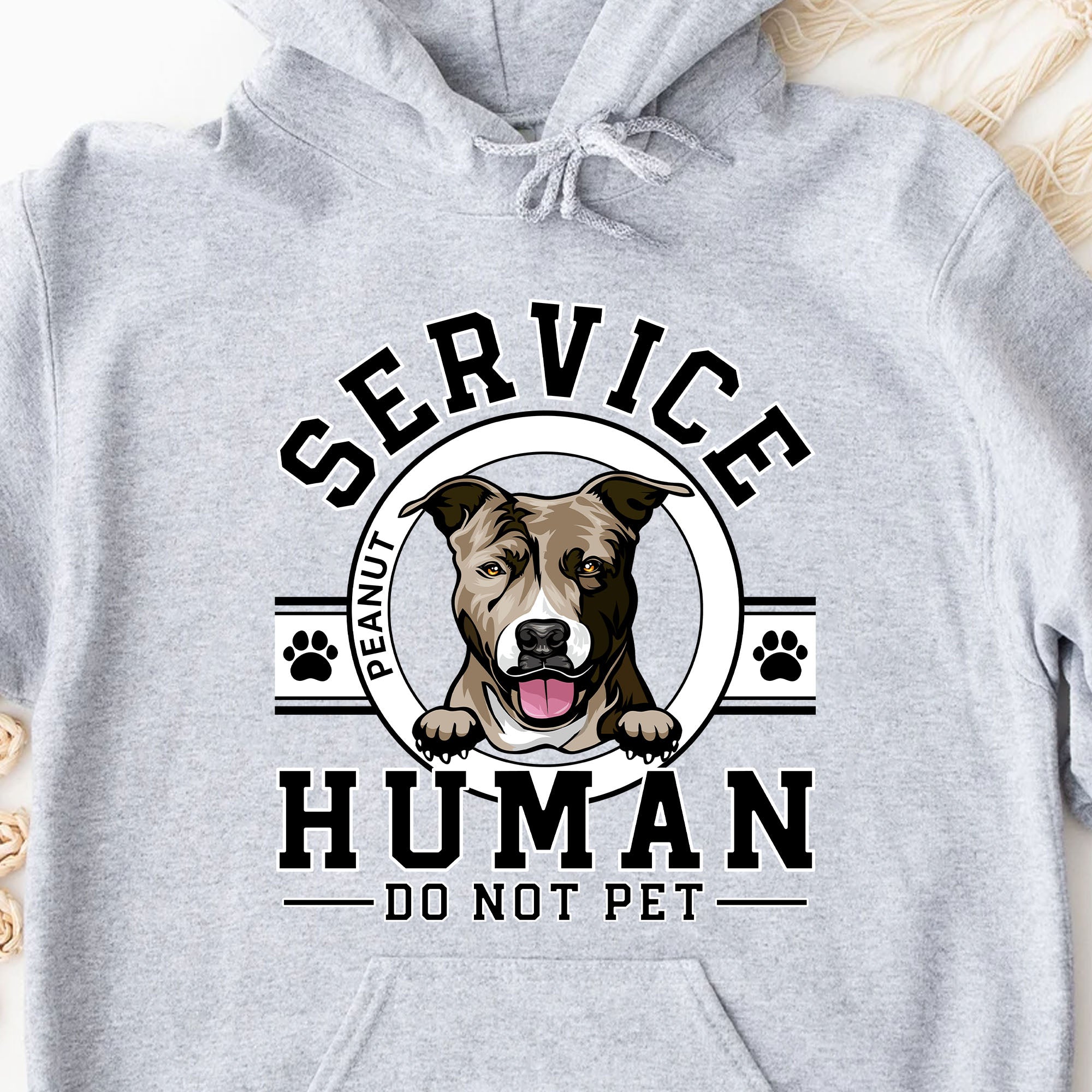 Service Human Logo | Live Preview Custom Your Dog Tee | Personalized with Your Own Dog or Cat Photo C921